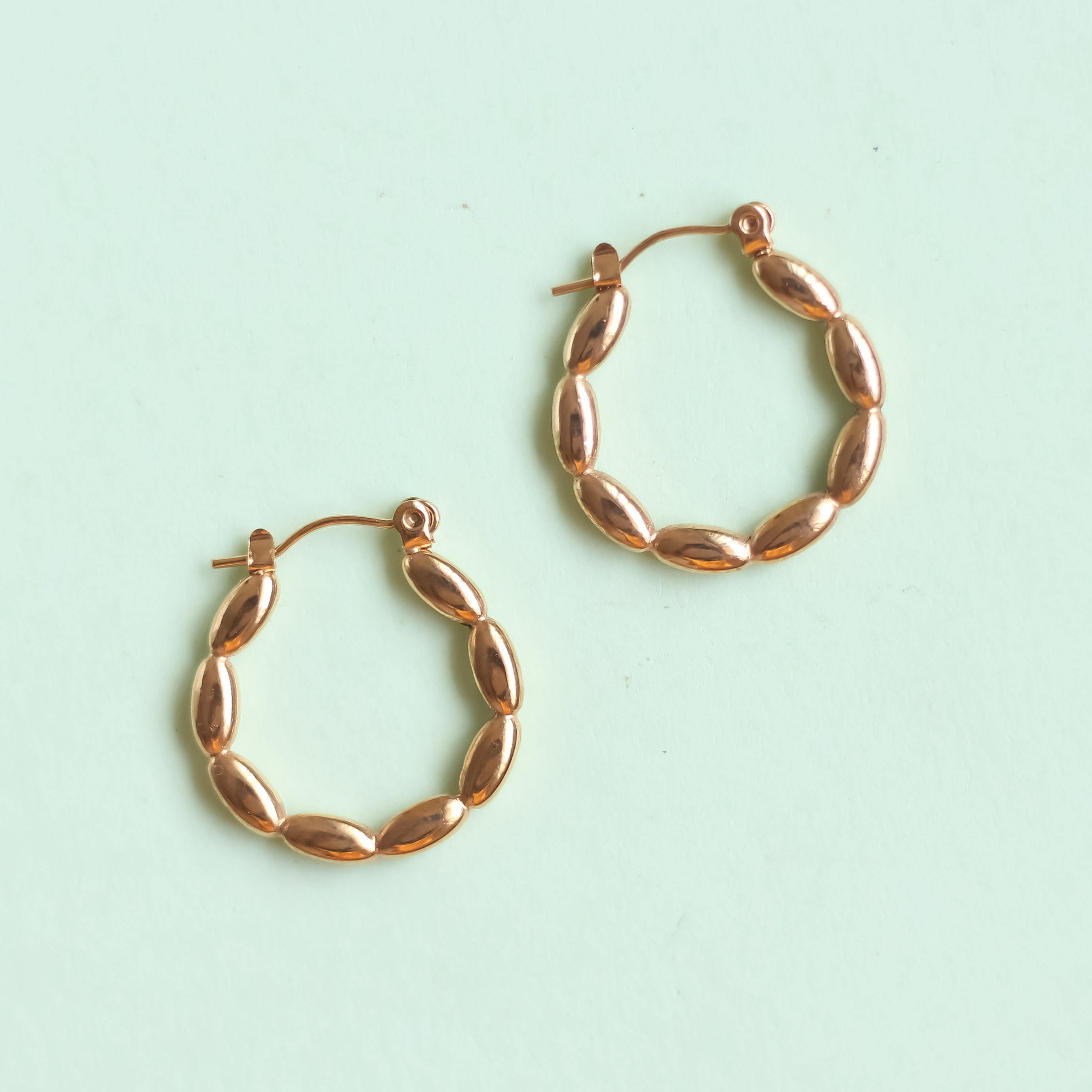 Gold Puffed Hoops