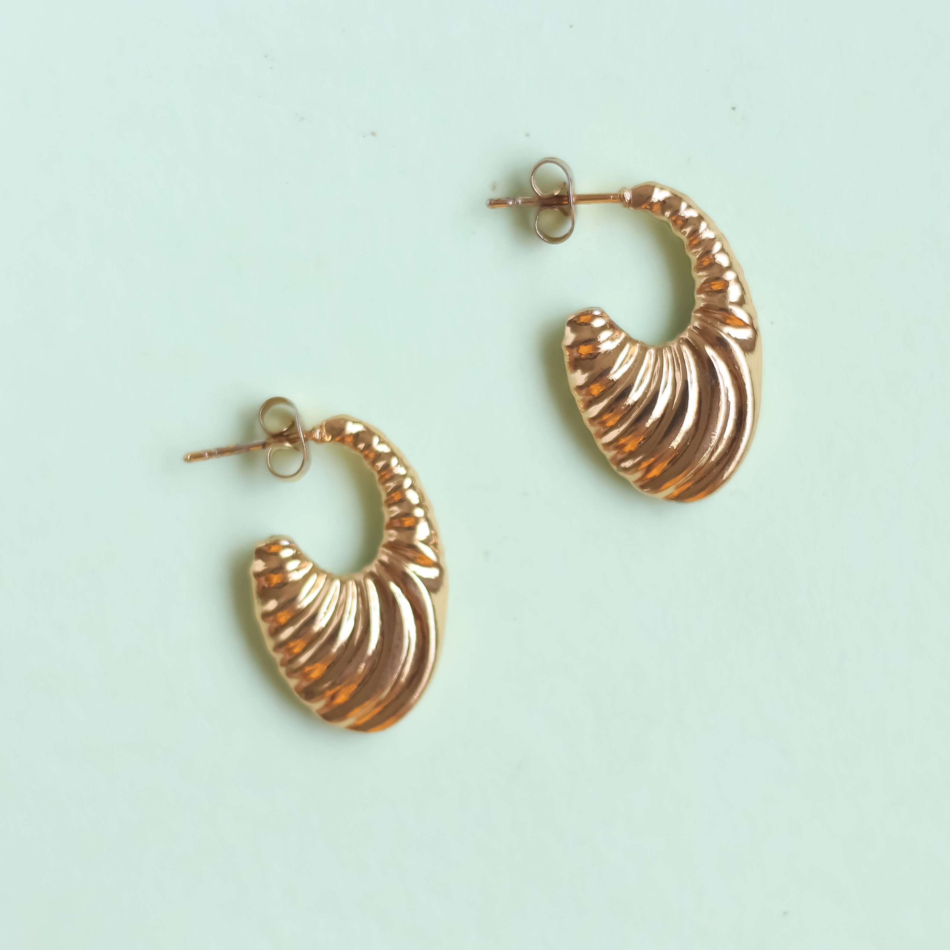 Gold Croissant Hoops