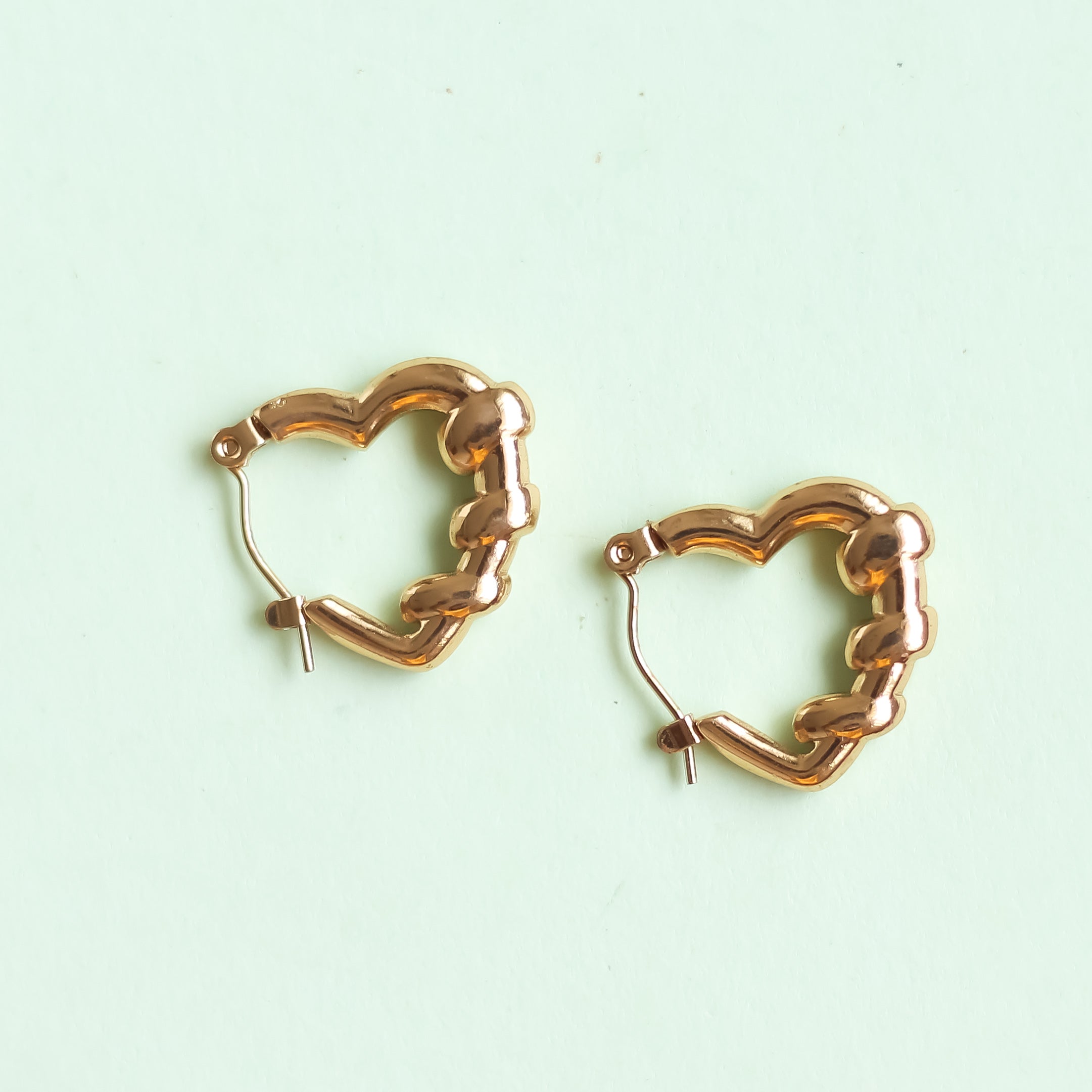 Twisted Double Heart Hoops