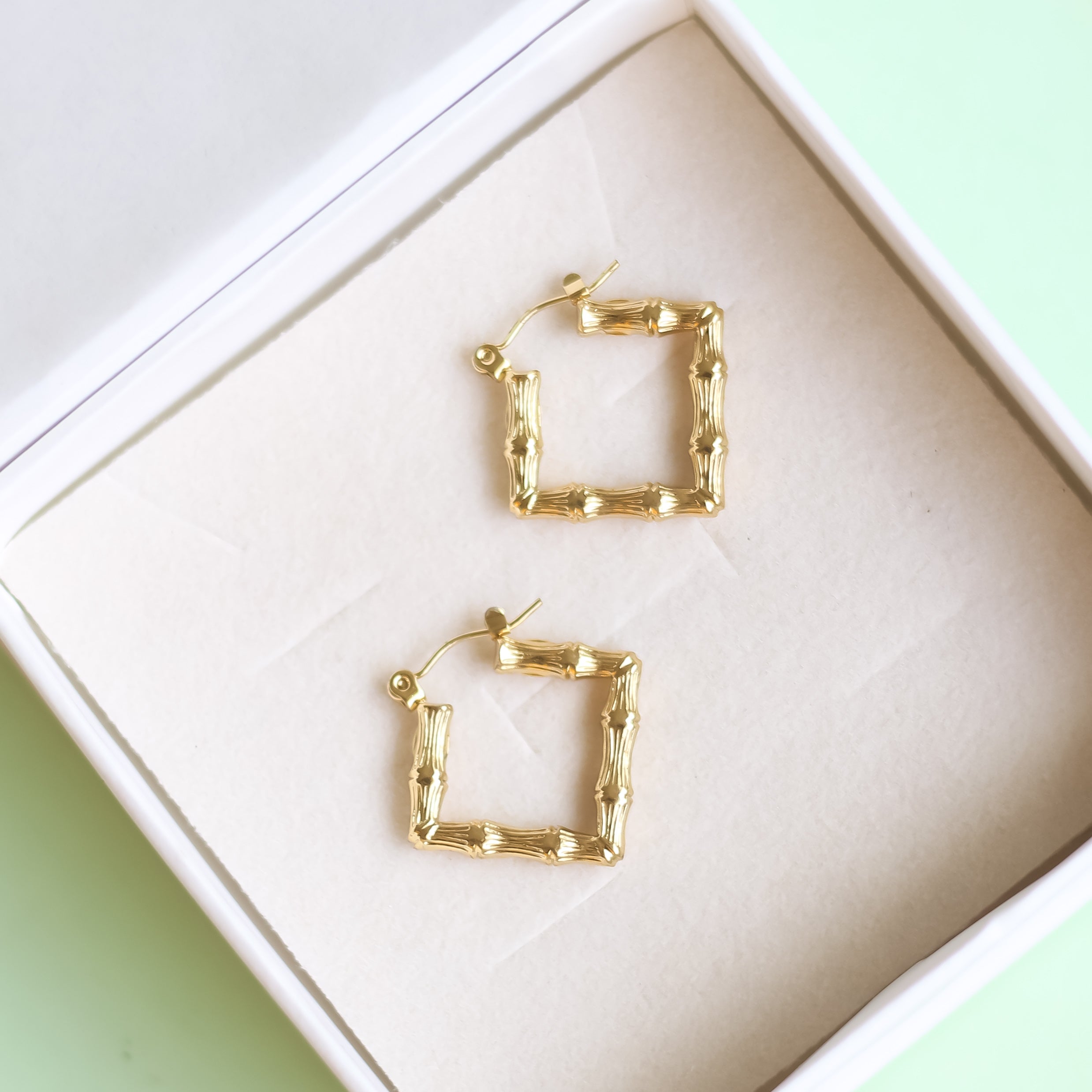 Bamboo Square Hoops