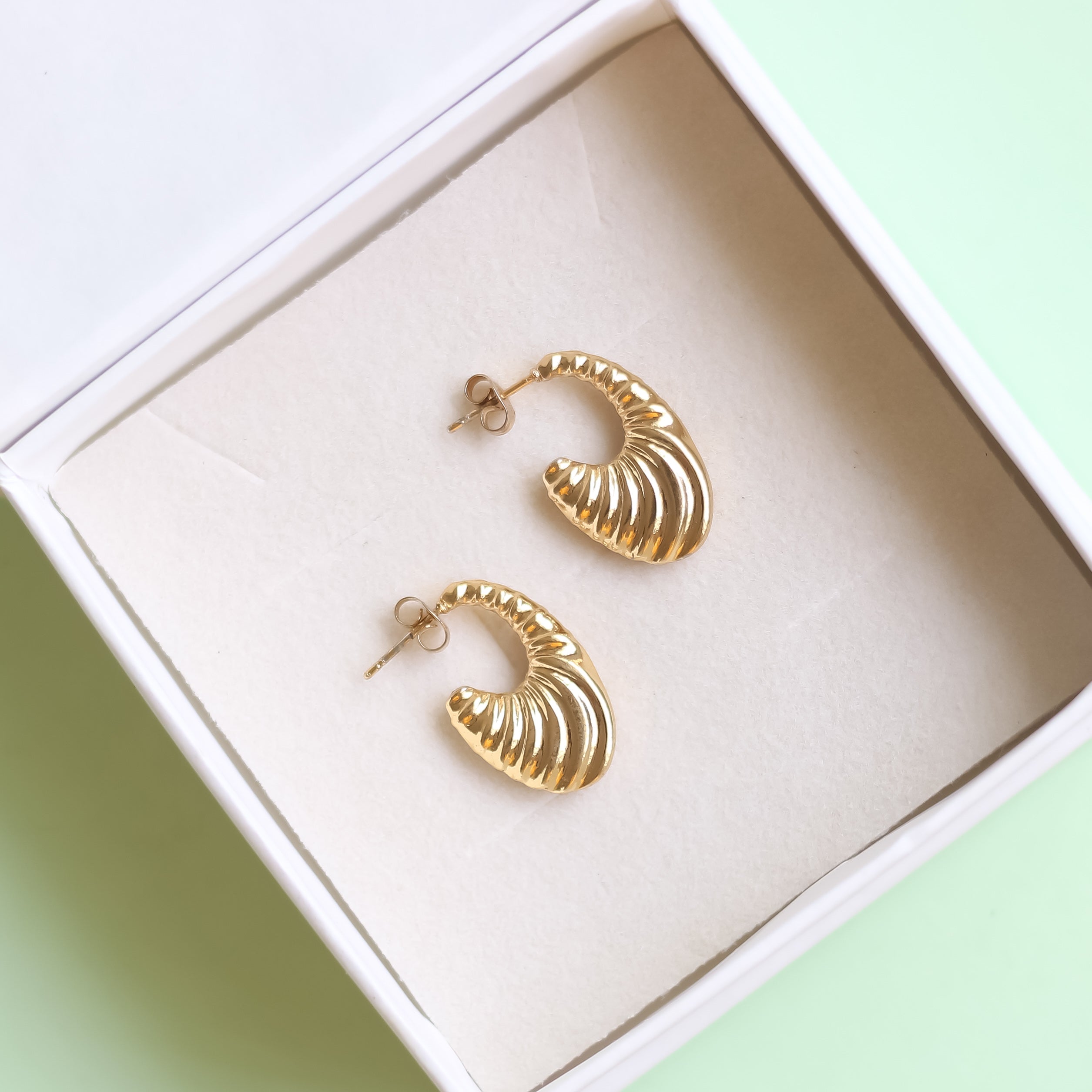 Gold Croissant Hoops