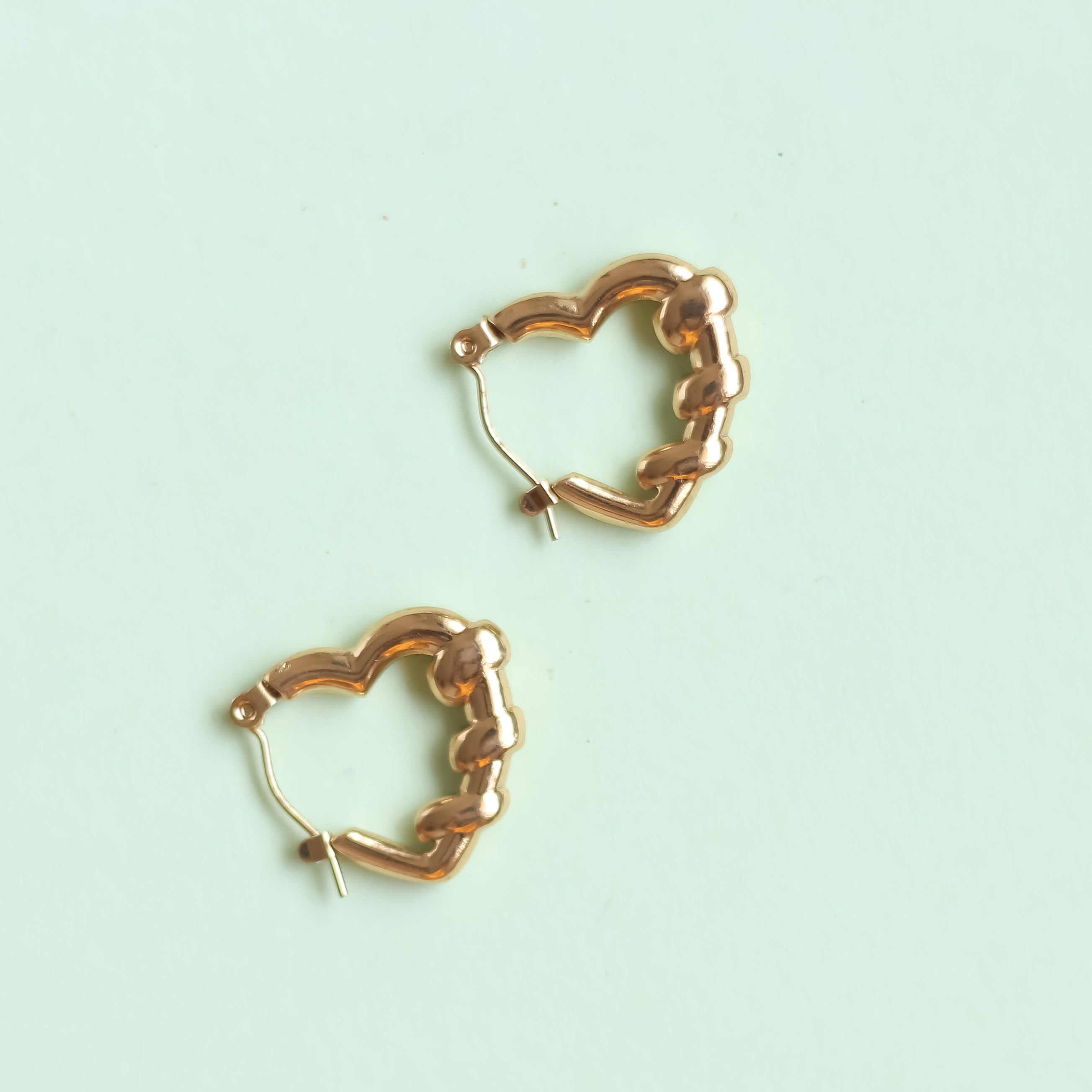 Twisted Double Heart Hoops