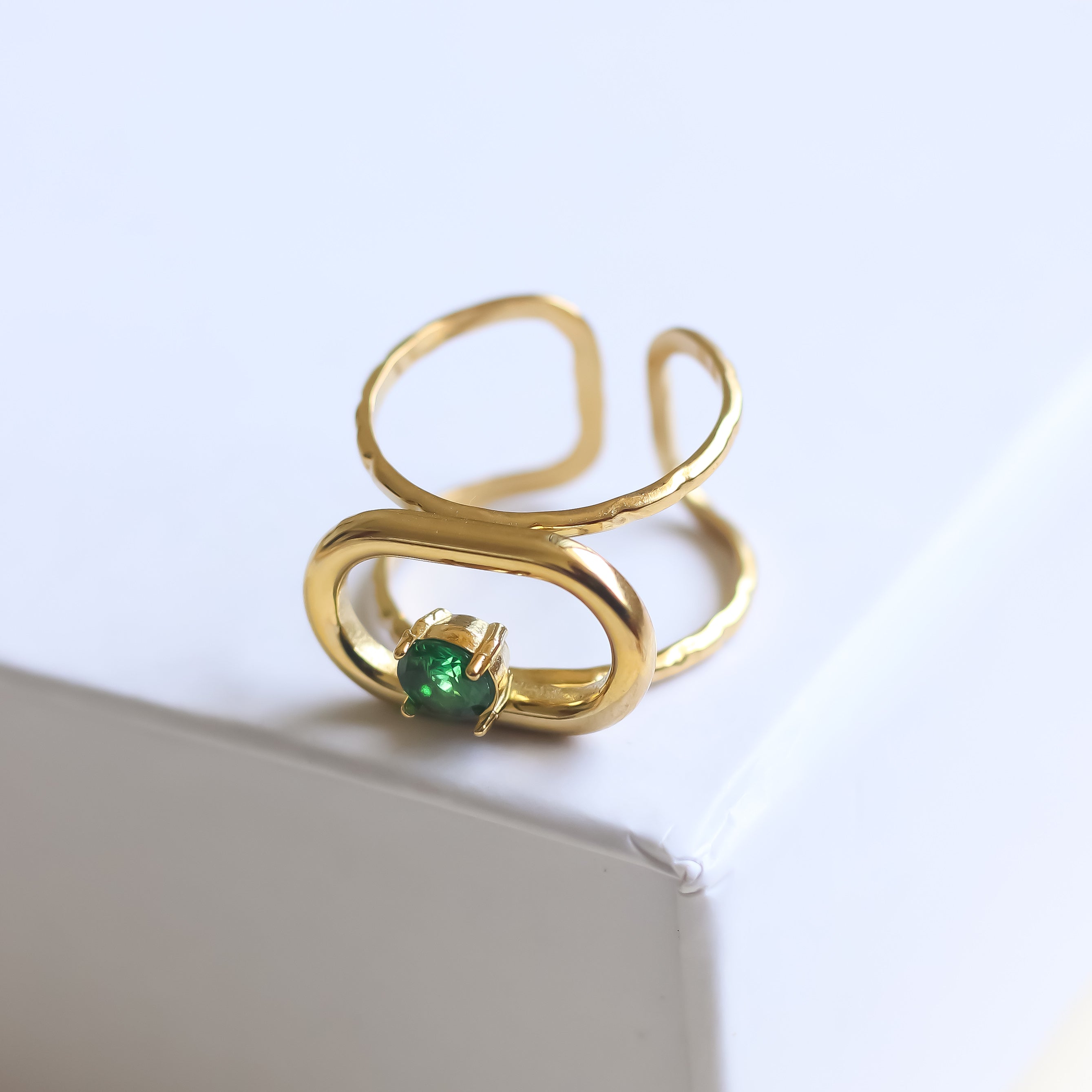 Emerald Classic Ring | Adjustable Ring