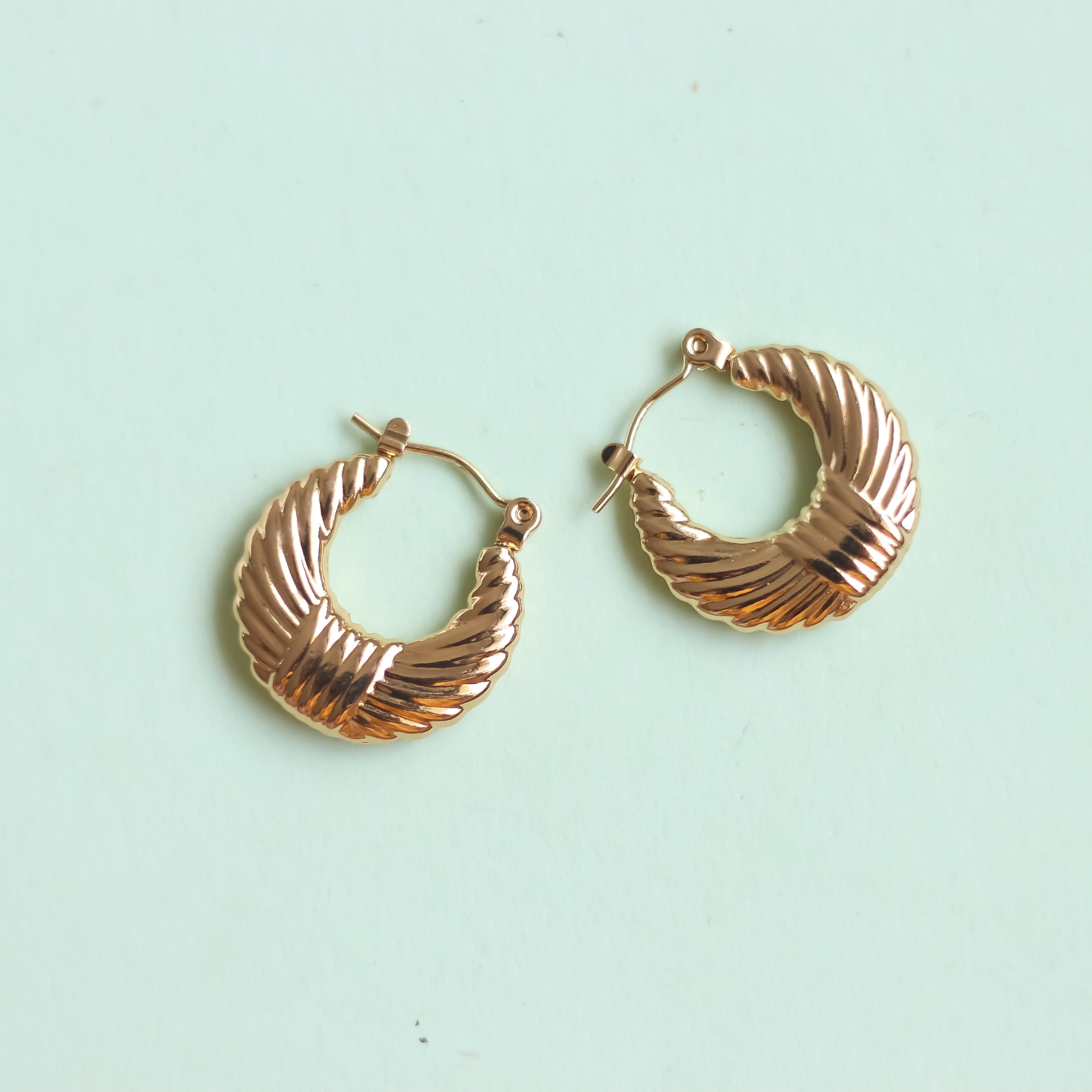 Gold Wing Hoops