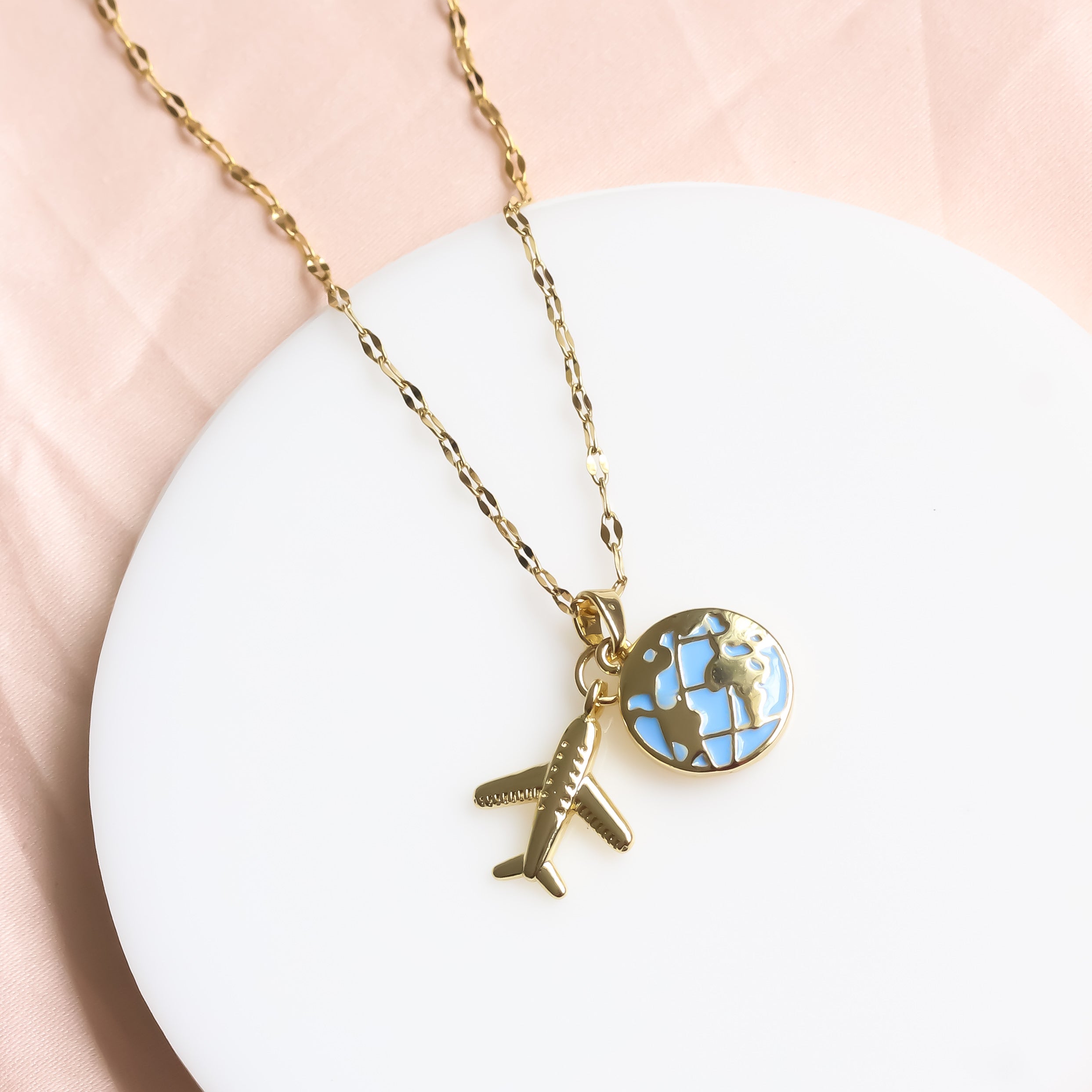 18K Gold Plated | Travel Charm Necklace