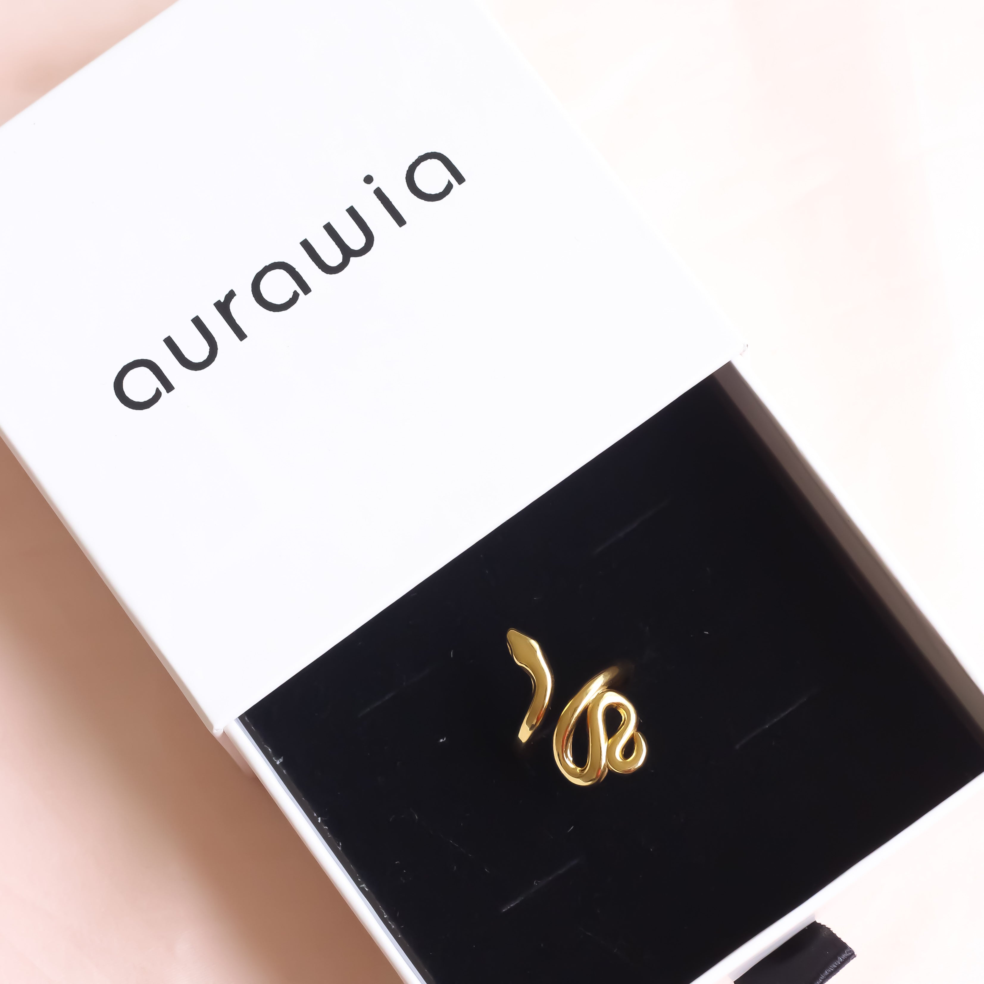 Gold Snake Ring | Adjustable Ring