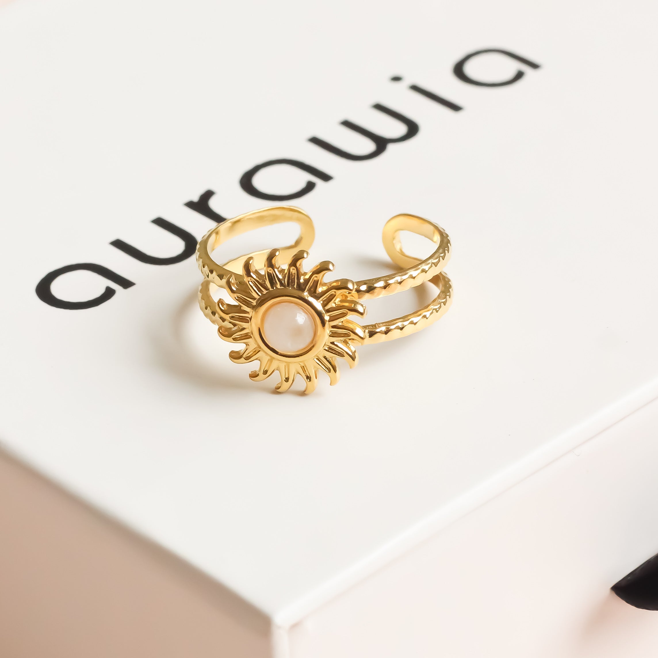 Sun Stone Ring | Adjustable Ring