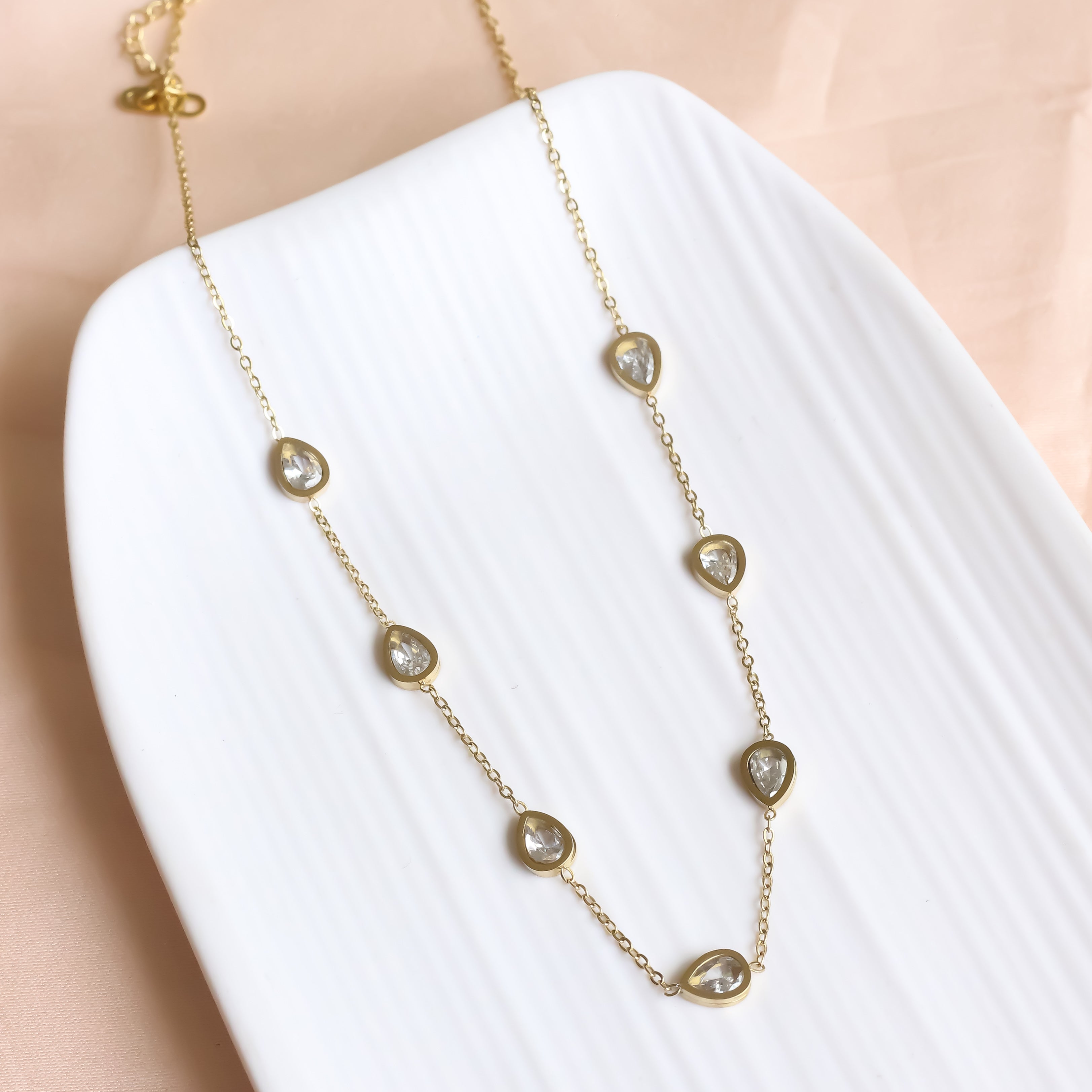 18K Gold Plated | Classic Stone Necklace