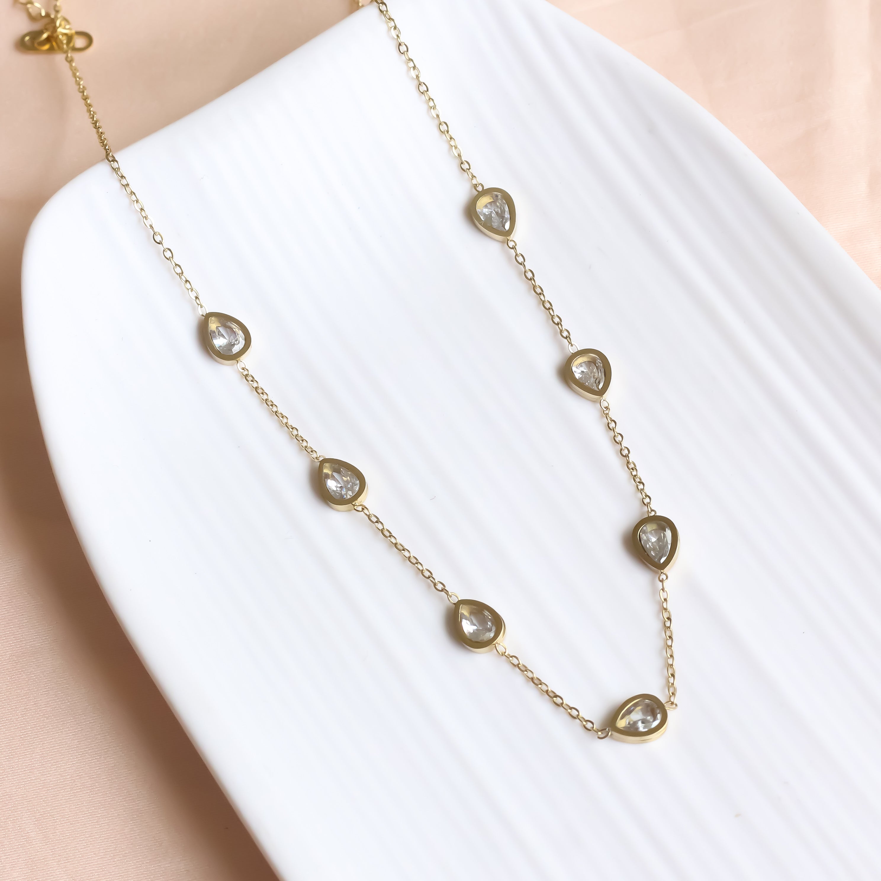 18K Gold Plated | Classic Stone Necklace