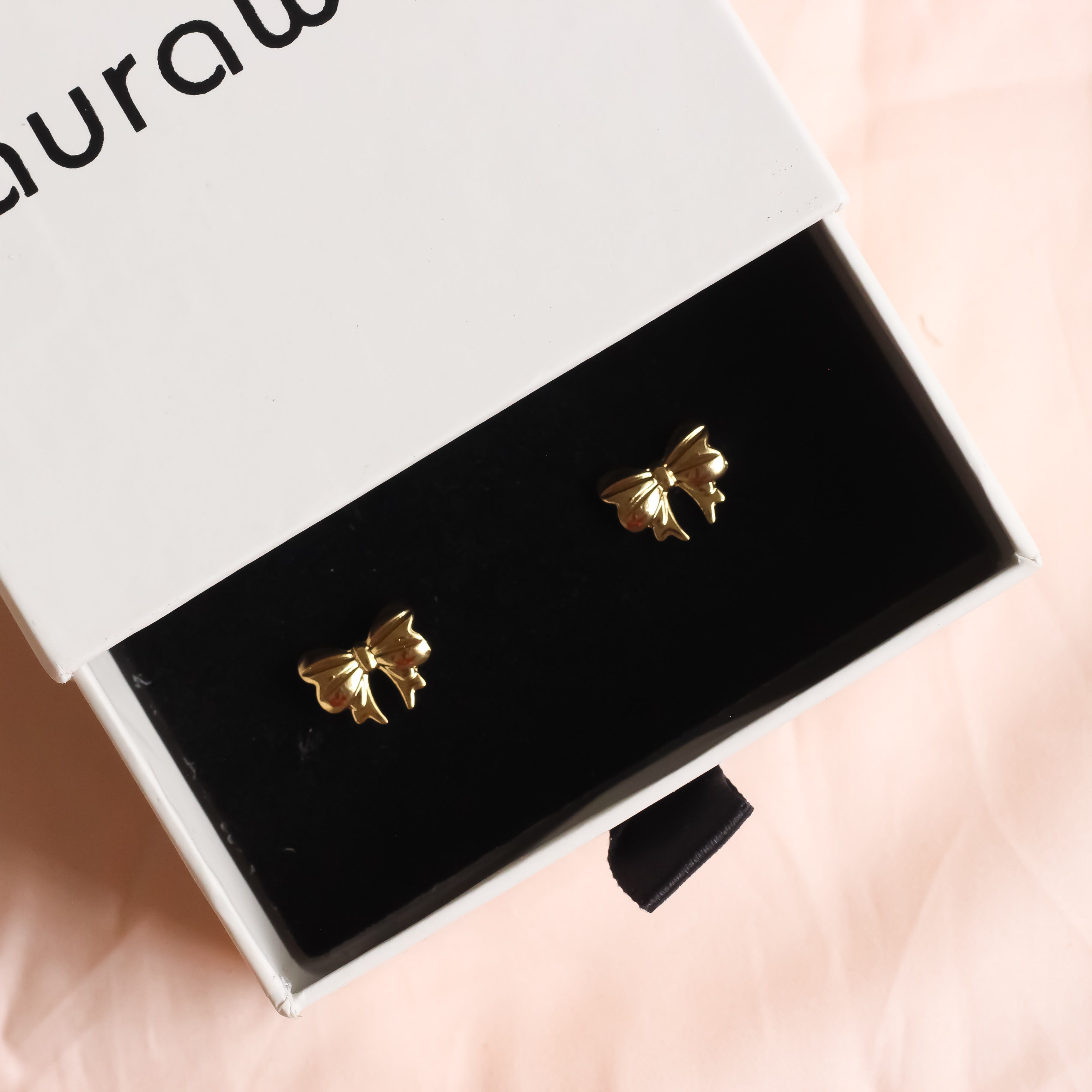 Gold Tiny Bow Studs