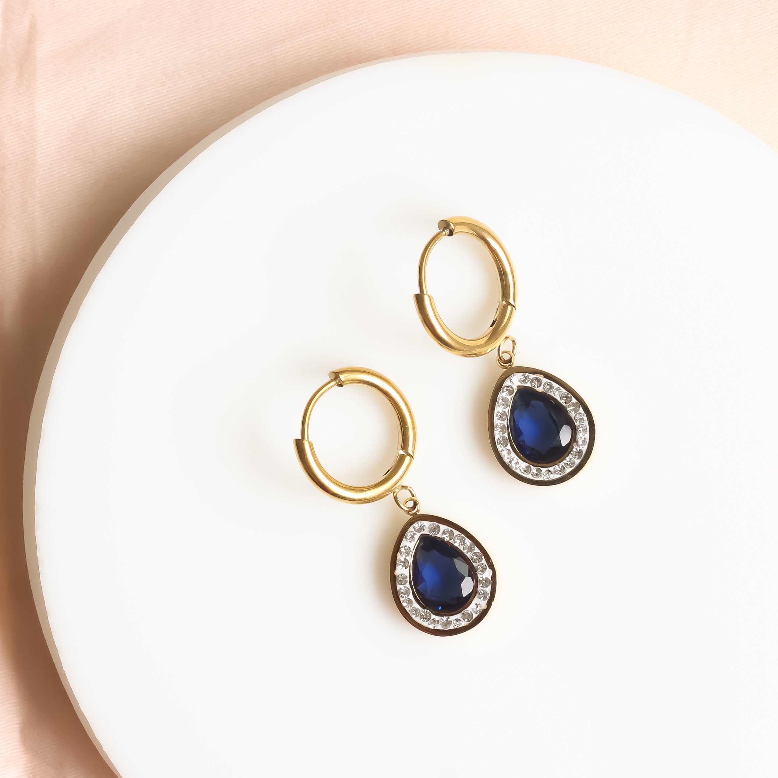 18K Gold Plated | Blue Drop Earrings