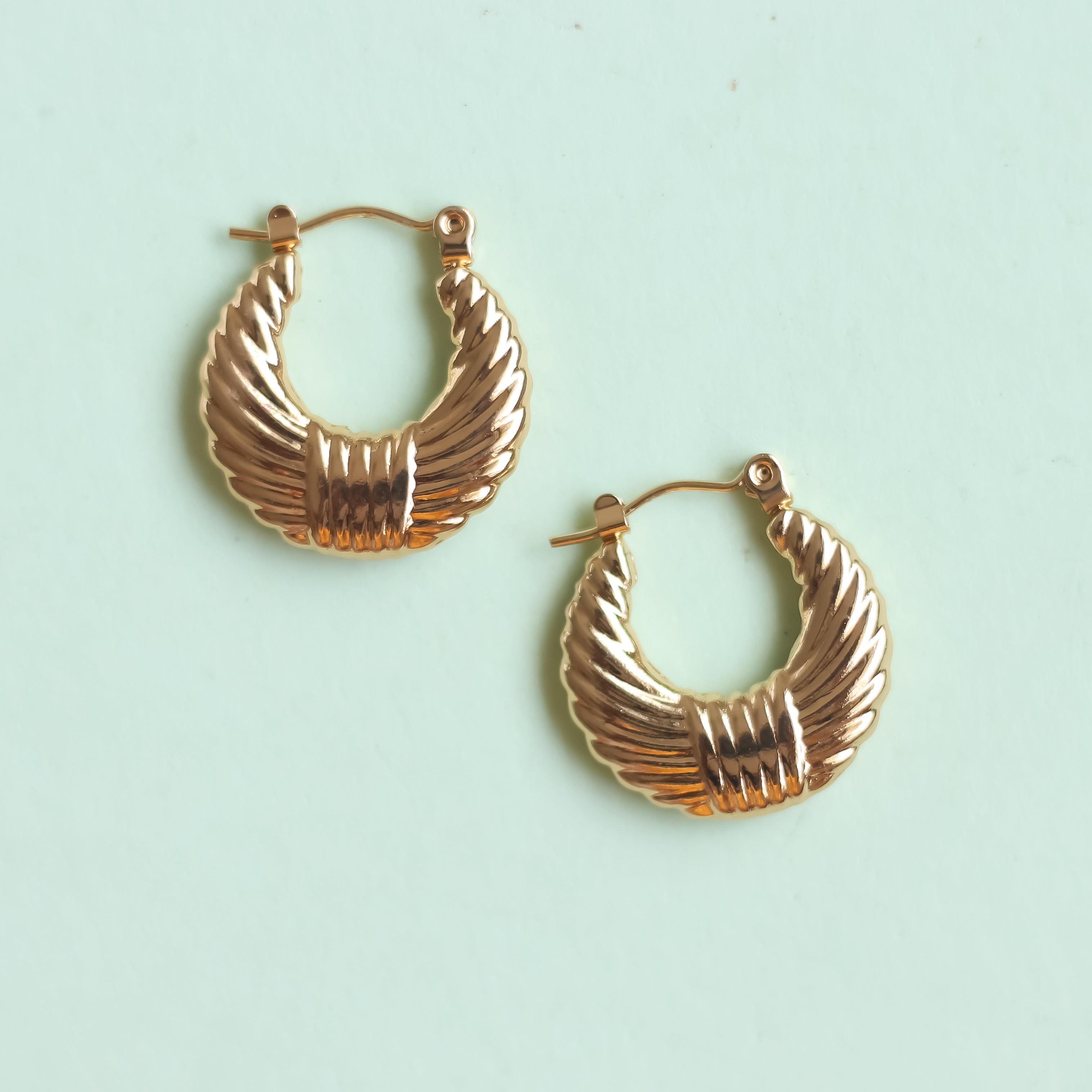 Gold Wing Hoops