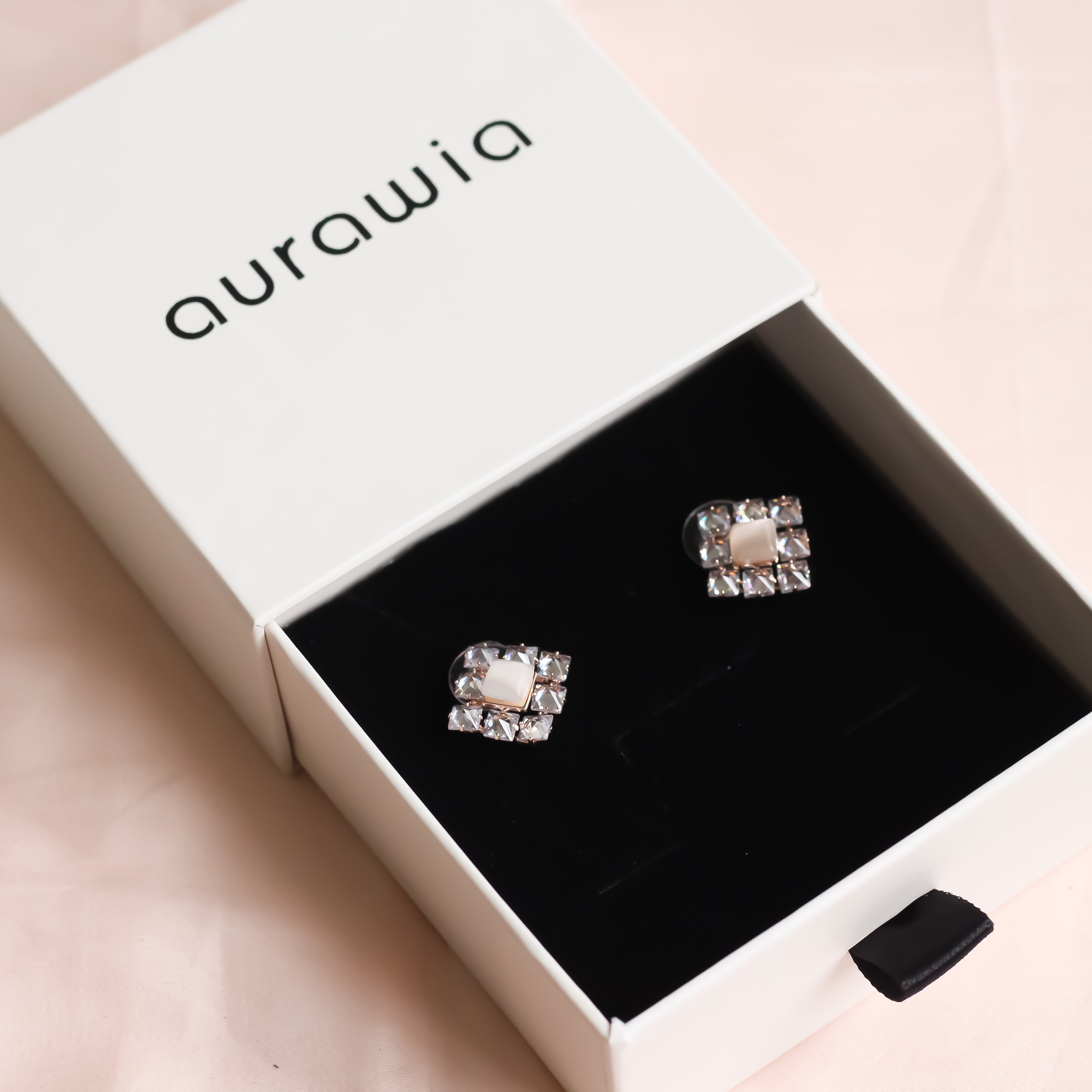 Elegance Square Studs | Rose Gold