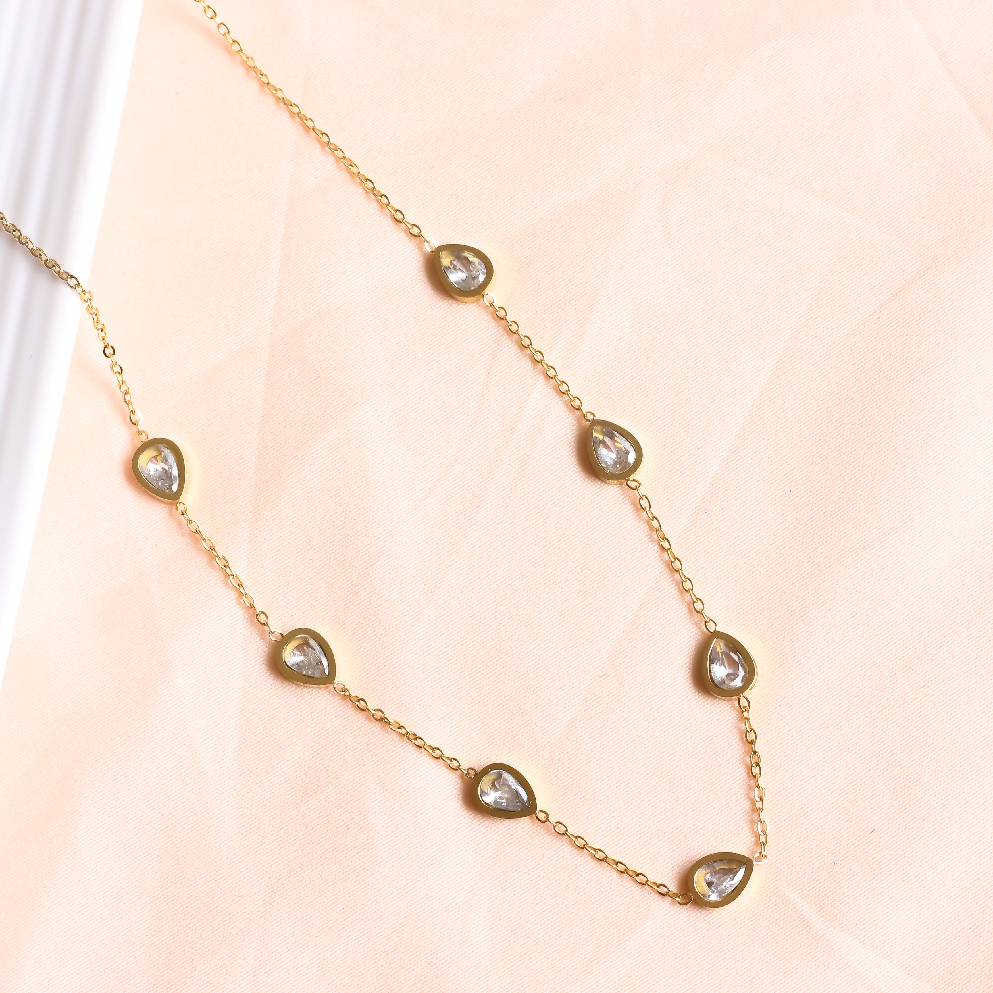 18K Gold Plated | Classic Stone Necklace