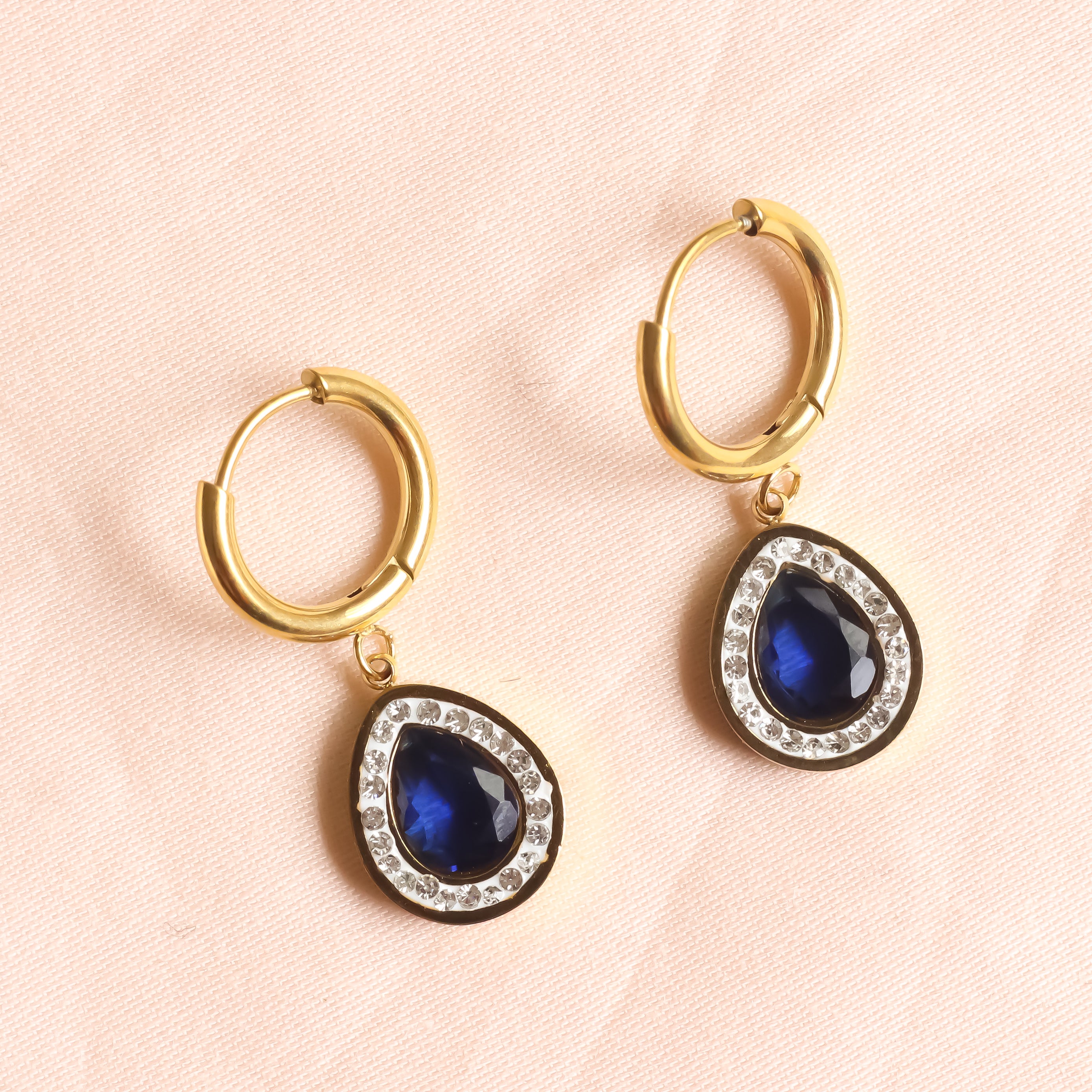 18K Gold Plated | Blue Drop Earrings