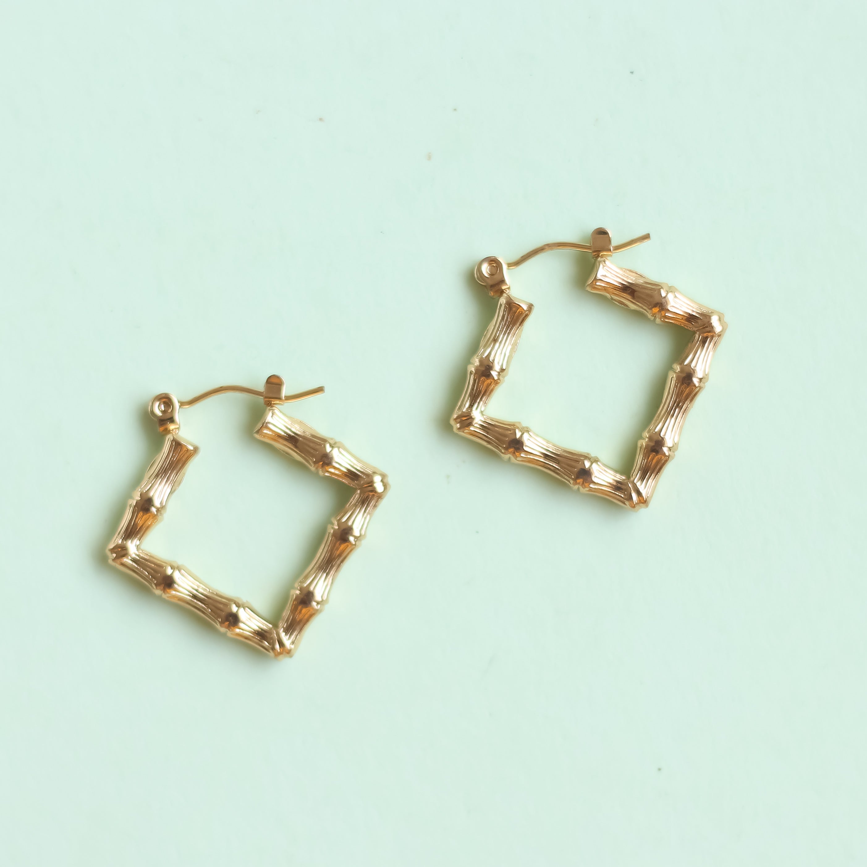 Bamboo Square Hoops