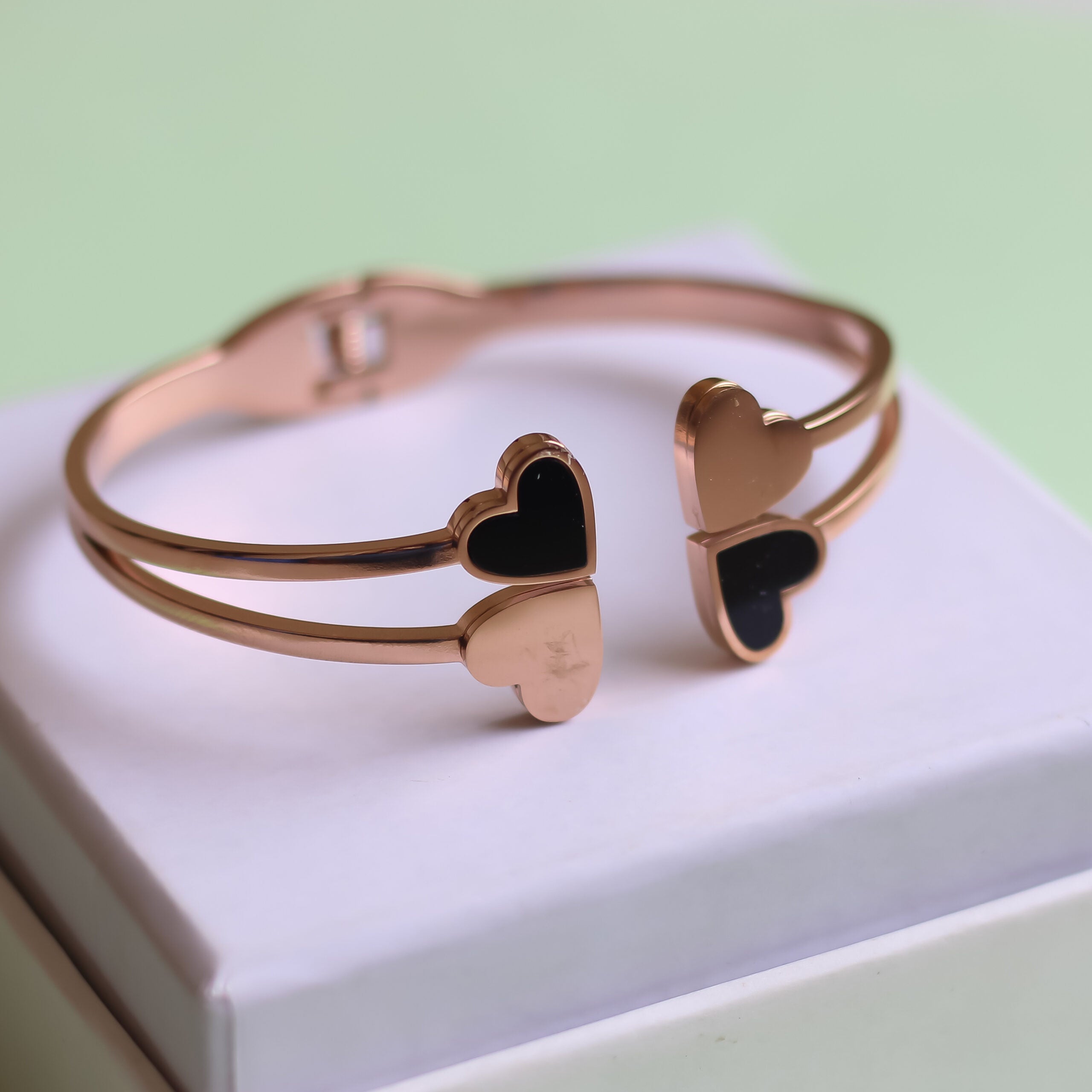 Open Cuff Heart Bracelet