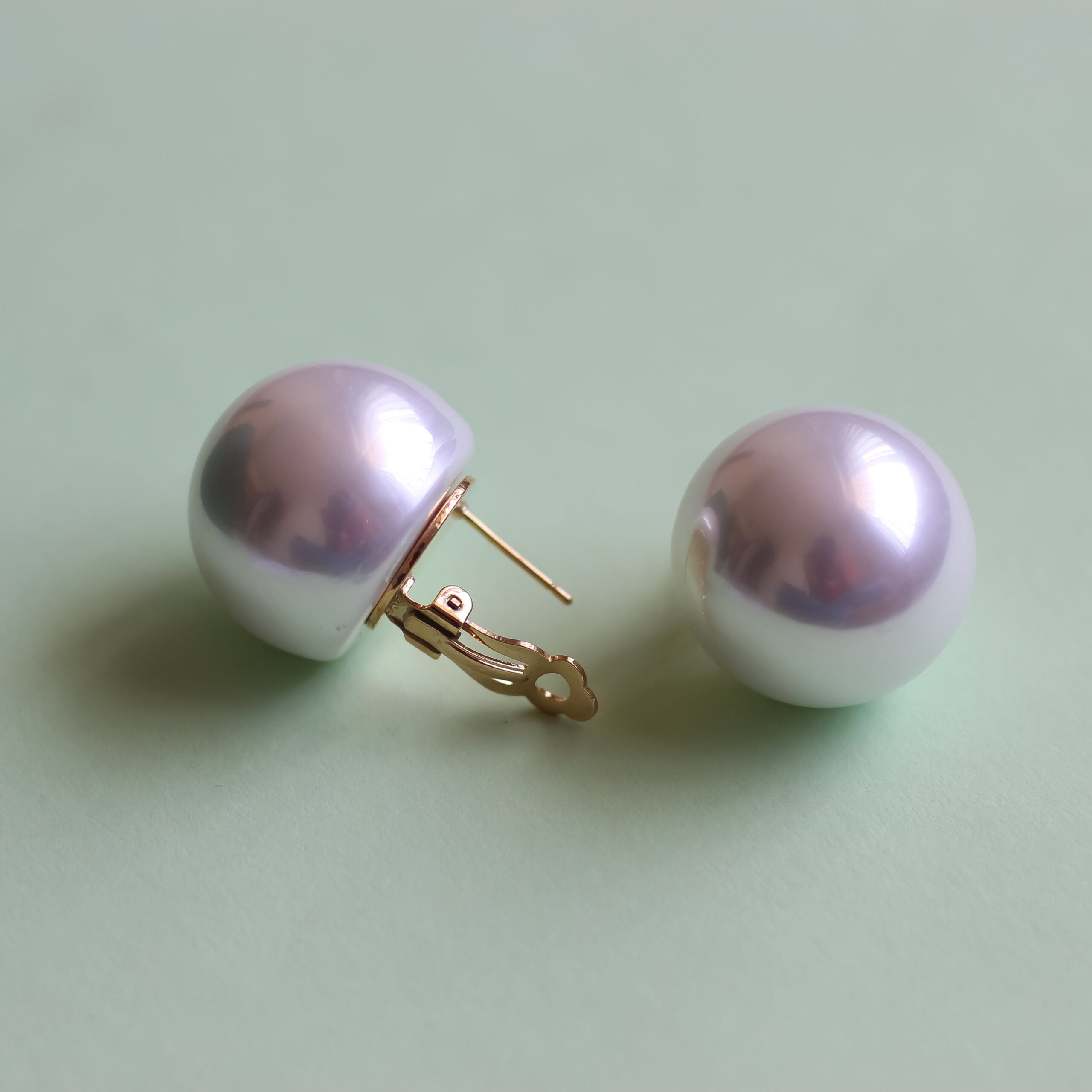 Statement Pearl Ball Hoops