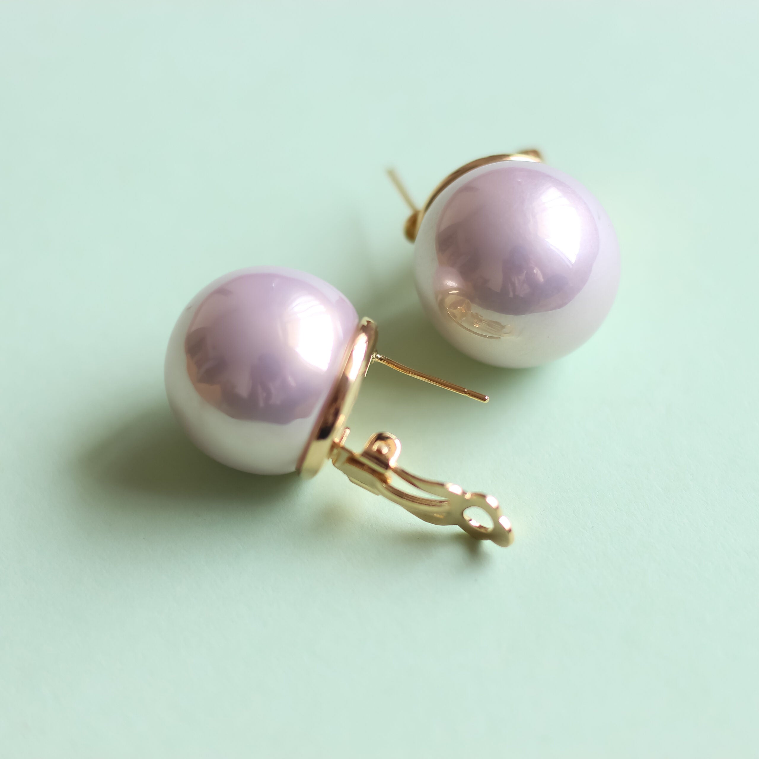 Statement Pearl Ball Earrings(15 mm)