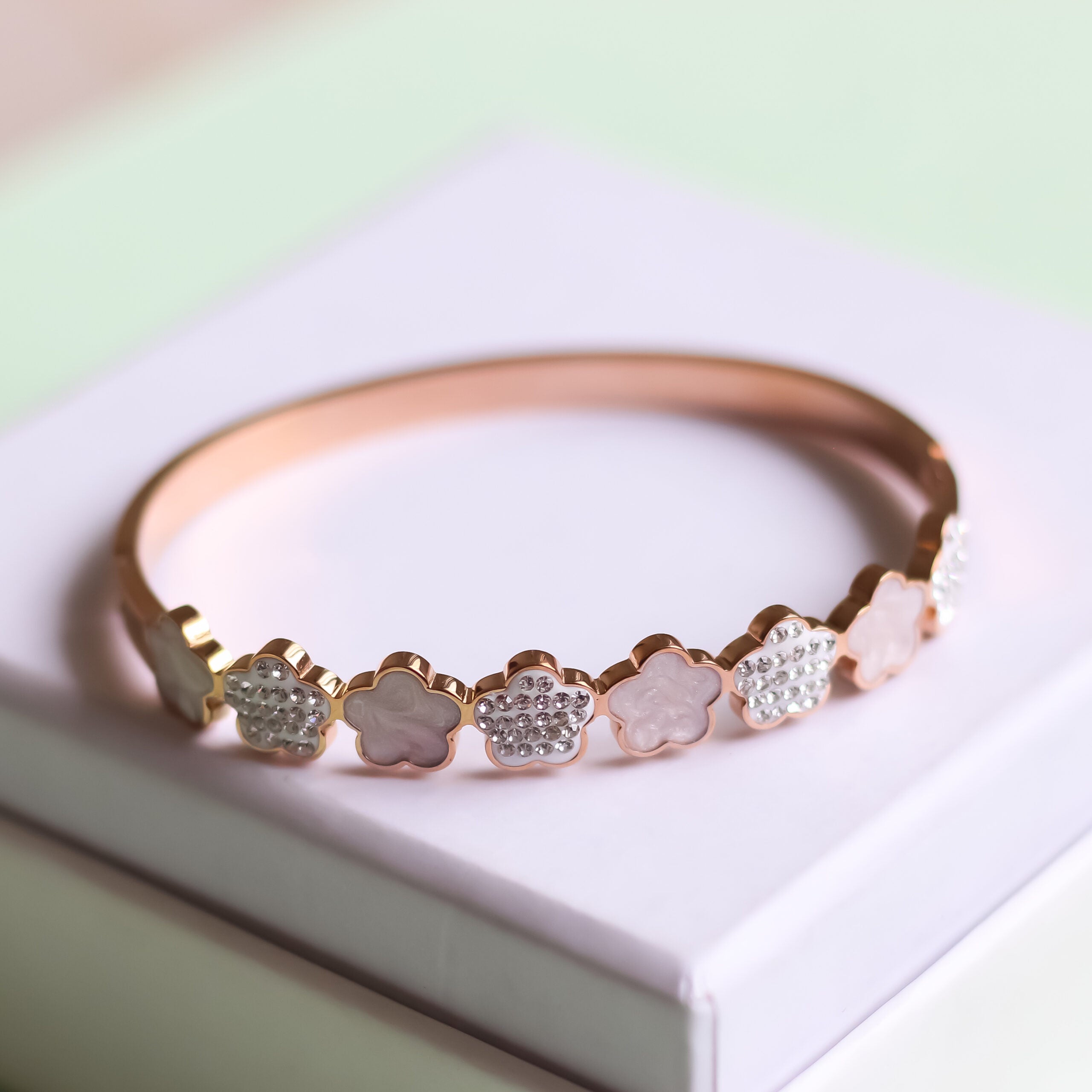 Clover & Crystal Bangle