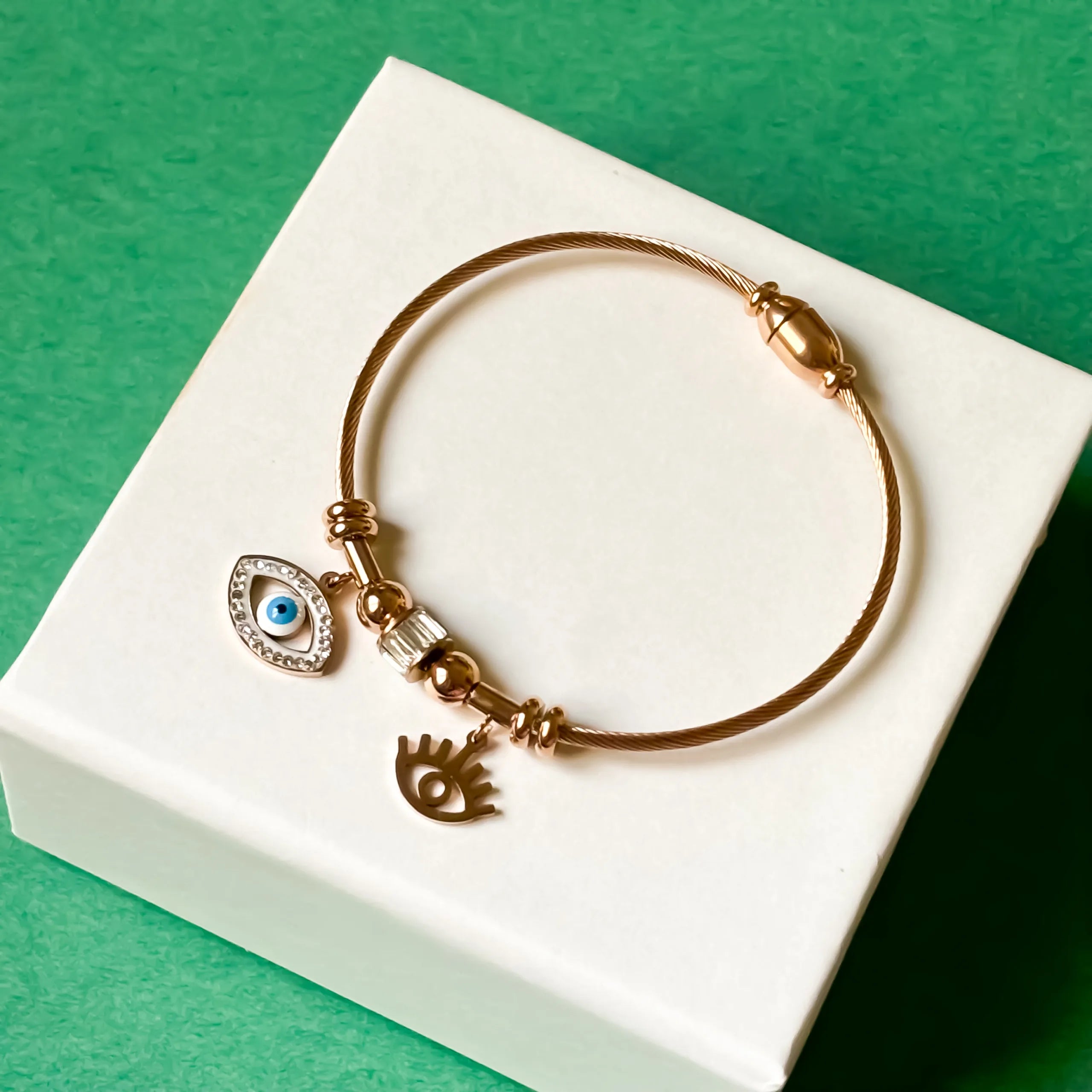 Evil Eye Charm Lash Bangle