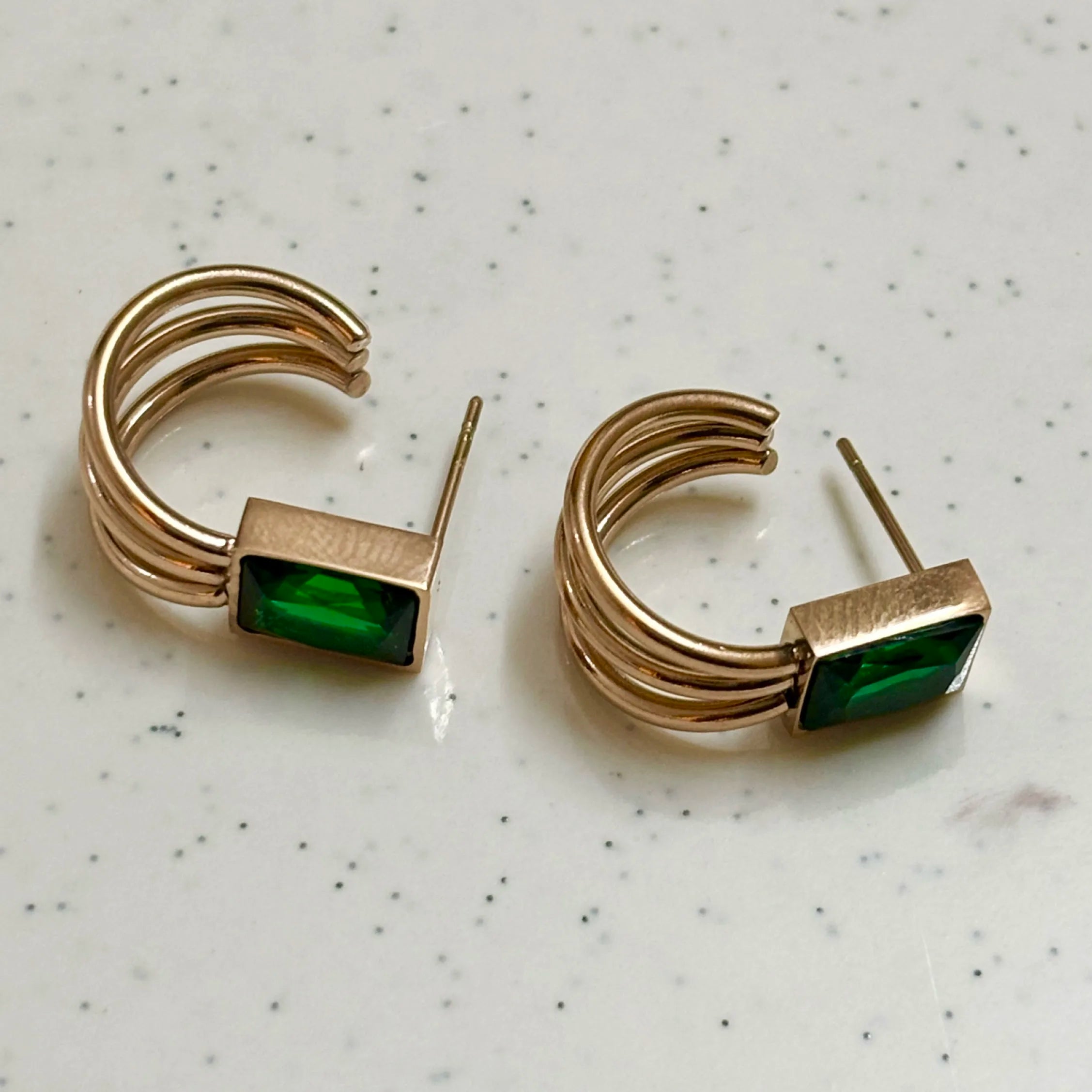 Emerald stone cuffs