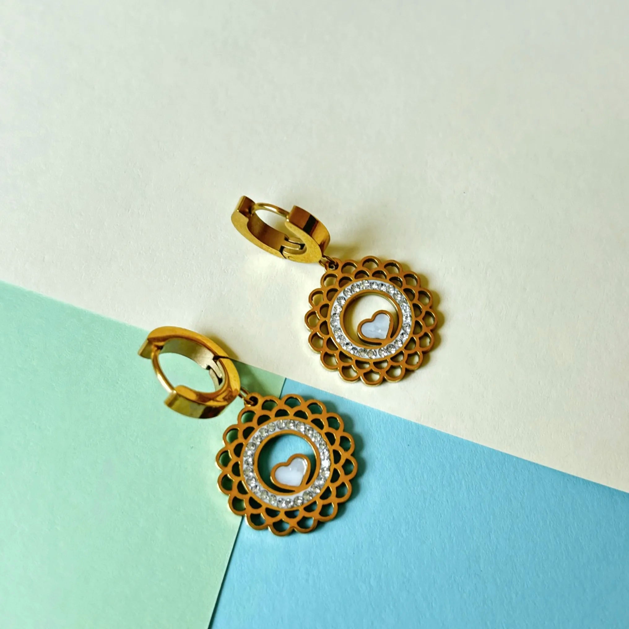 Round Shape Drop Earrings