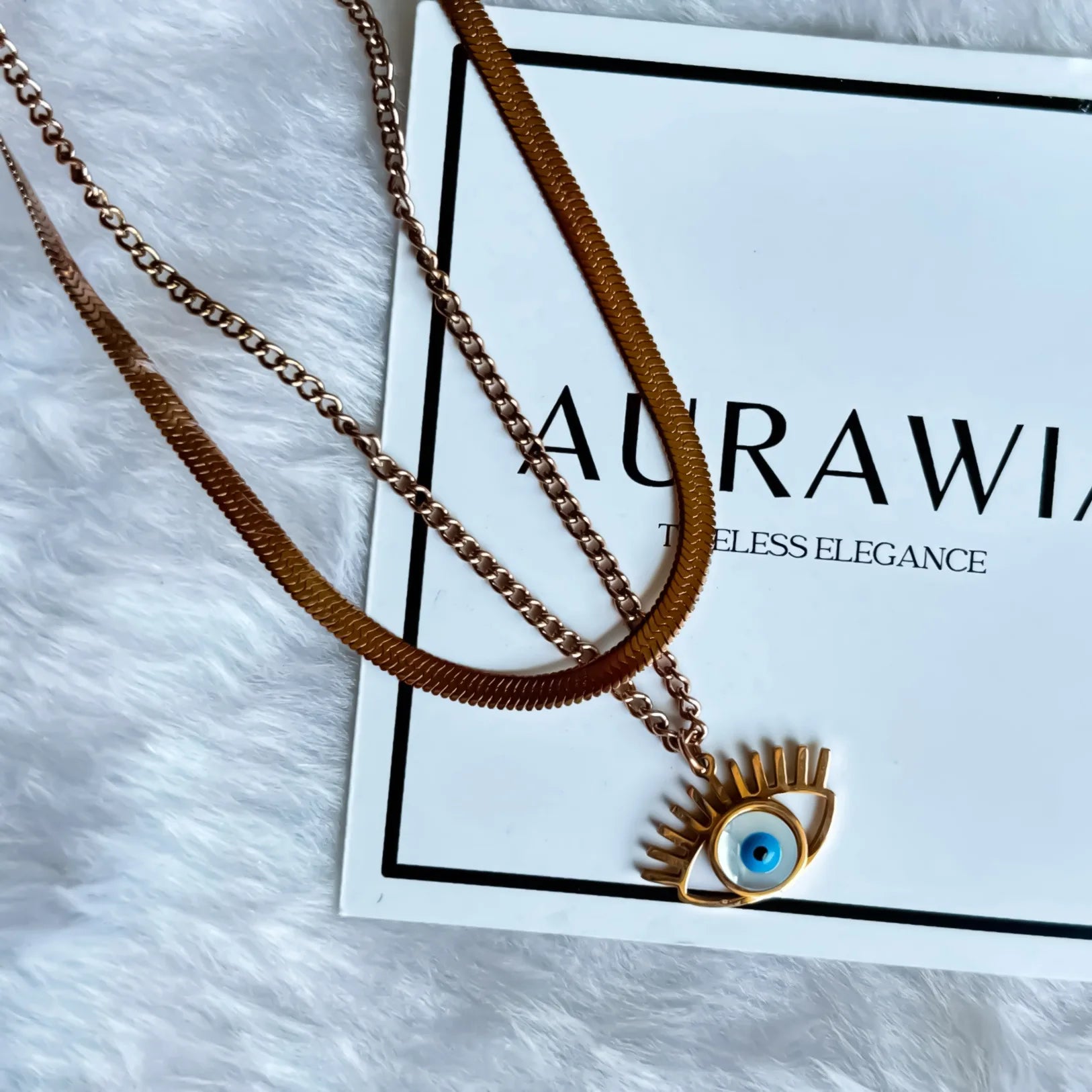 Double Layered Evil Eye Necklace