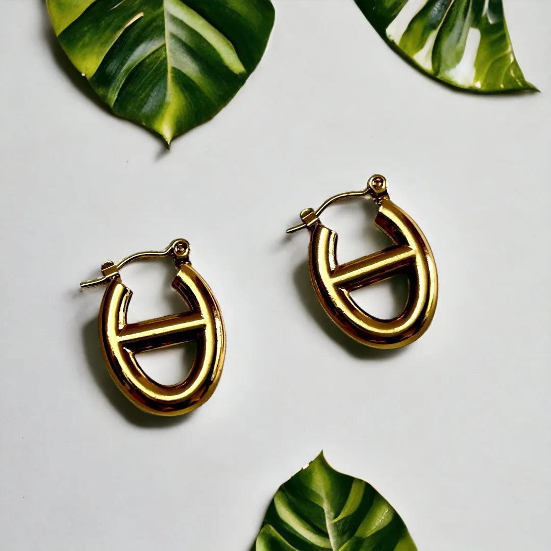 Minimalist Oval Gold Hoops